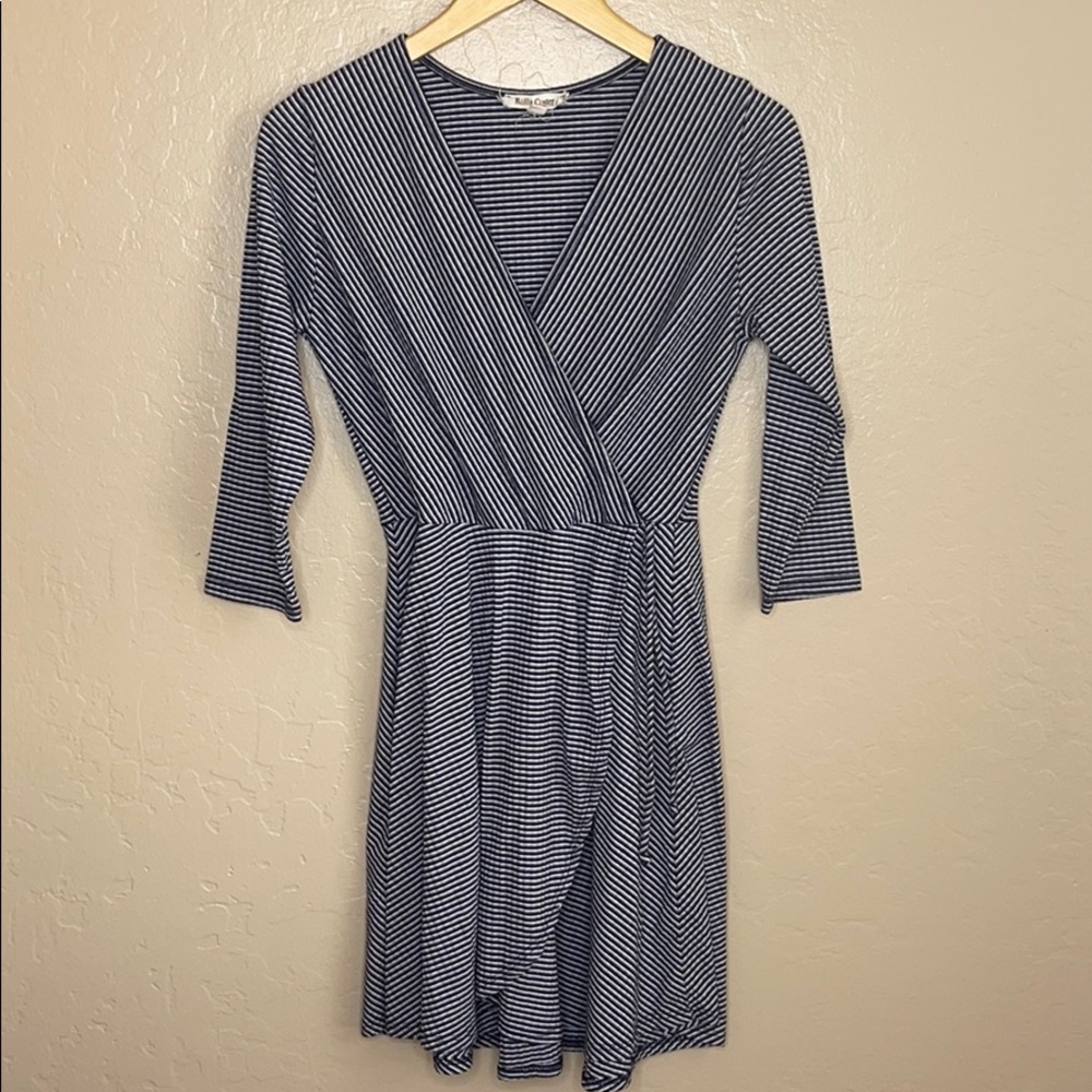 ROLLA COSTER dress with faux wrap detail stripe M